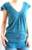 Croset Trim Long Top-Blue