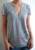 Deep V-Neck Top-Gray