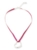 Fuschia ribbon silver heart necklace