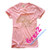 เสื้อยืดคอกลมสีชมพู ปักเป็นรูปกวางซ้อนทับกับ aber crombie ติดเพชร