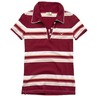 HOLLISTER Southside Piped Striped Polo (สีแดง)