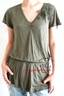 ZARA V-Neck Tunic Top-Green