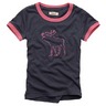 ABERCROMBIE Jacklyn moose outline ringer tee /Blue