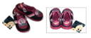 DISNEY R 87 รองเท้าคัทชูเปิดส้น Minnie สีชมพูเข้ม + ยีนส์