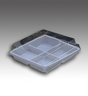PLASTIC BOX ถาดพลาสติก 4 ช่อง - ฐานขาว/E44 (1, 600ใบ)