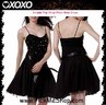 XOXO XOXO012-Sequin Top Strap Flare Hem Dress