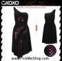 XOXO XOXO01- Shoulder Solid Sequin Insert Uneven Hem