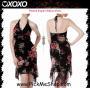 XOXO XOXO02-Printed Empire Ribbon Dress