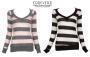 FOREVER 21 S04 Sheer Striped Sweater