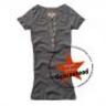 HOLLISTER hol104 เสื้อยืดกระดุม 7 เม็ด สีเทา